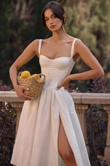 White Corset Midi Sundress 97845