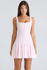 Ballerina Pink Stretch Crepe Mini Dress
