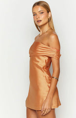 Primrose-Orange-Satin-Off-The-Shoulder-Mini-Dress