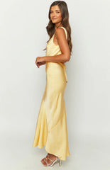 Carnation-Yellow-Satin-Maxi-Dress