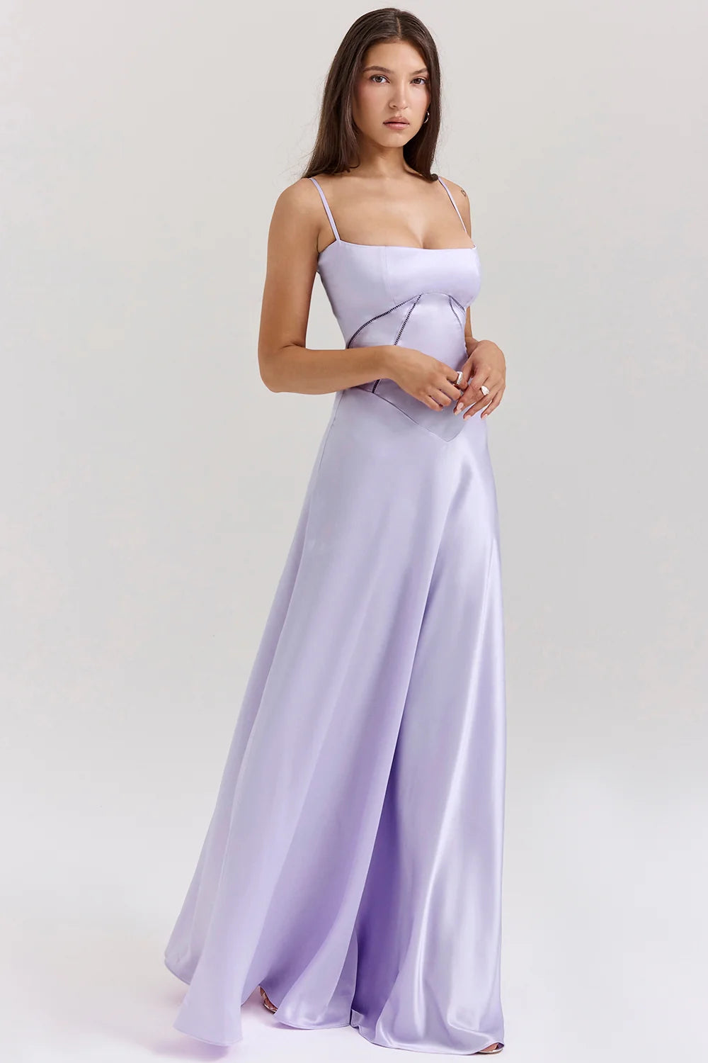 Orchid Lace Up Maxi Dress 61453