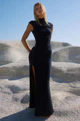 Avanni-High-Neck-Maxi-Dress-Granite