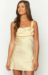 Lamira-Yellow-Satin-Mini-Dress