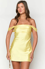 Zoella-Yellow-Off-The-Shoulder-Mini-Dress