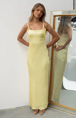 Zya-Yellow-Satin-Maxi-Dress