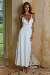 Emily Lace Trim Camisole Midi Dress White Musk Polka