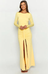 Amber-Glow-Yellow-Long-Sleeve-Maxi-Dress