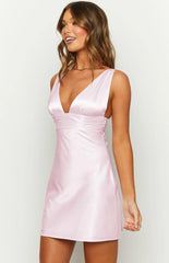 Indy-Pink-Satin-Mini-Dress