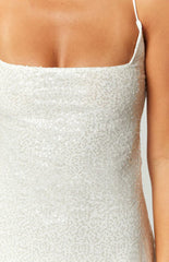 Say-So-White-Beaded-Mini-Dress