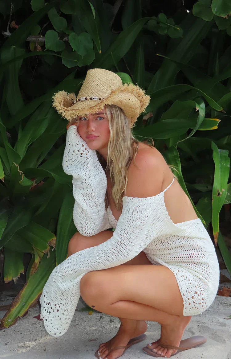 Li-White-Crochet-Long-Sleeve-Mini-Dress