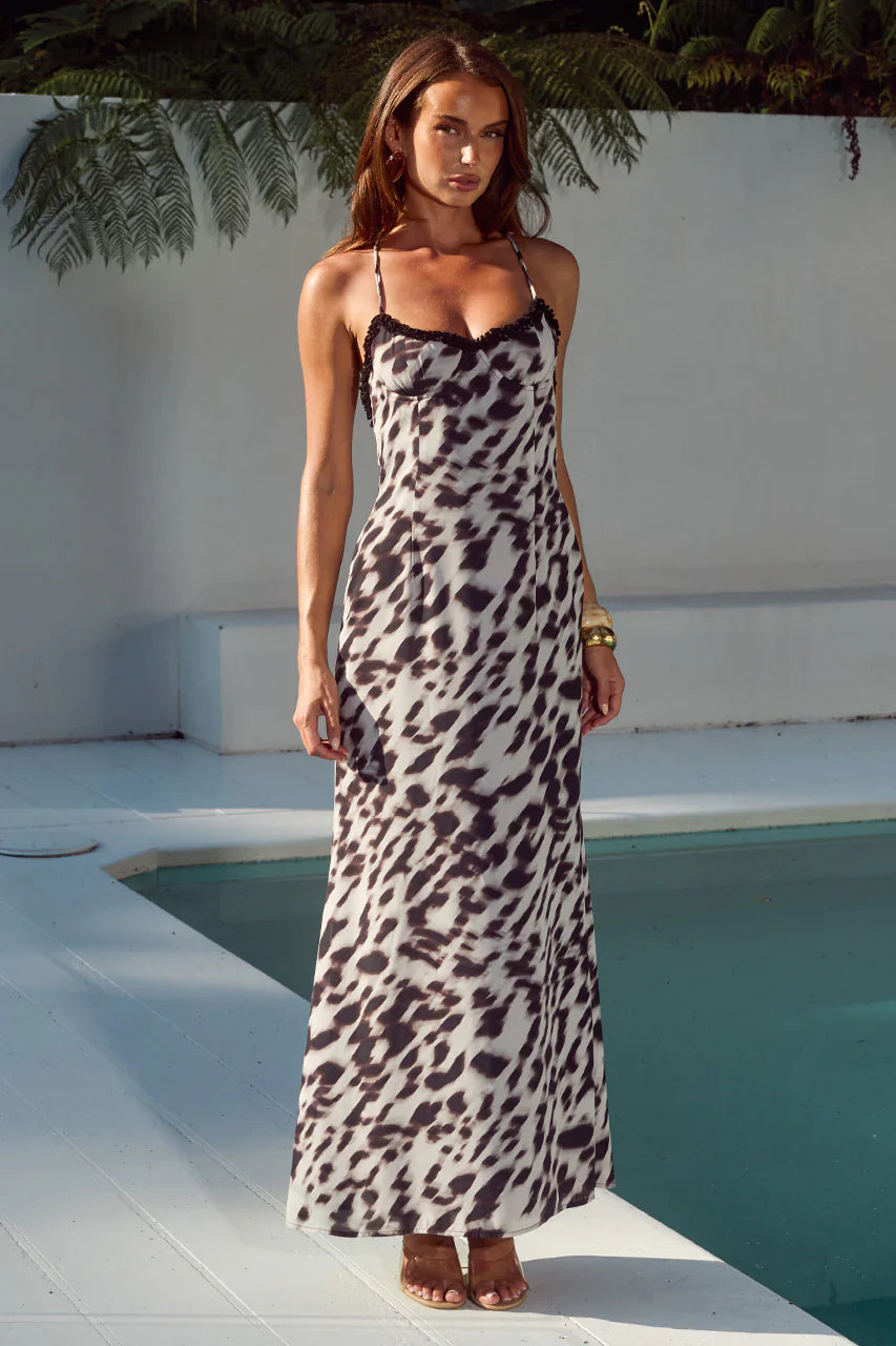 Monet Cross Back Maxi Dress Giana White