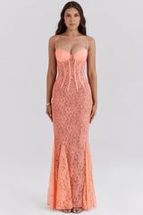 Sorbet Lace Godet Maxi Dress 21305