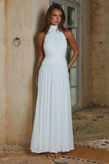 Vanessa High Neck Maxi Dress White