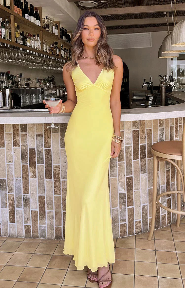 Sunflower-Yellow-Mesh-Maxi-Dress