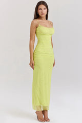 Acid-Lime-Corset-Maxi-Dress
