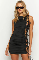 Diva-Black-Tie-Side-Mini-Dress