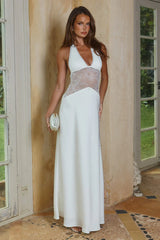 Lilith Halter Maxi Dress Pearl
