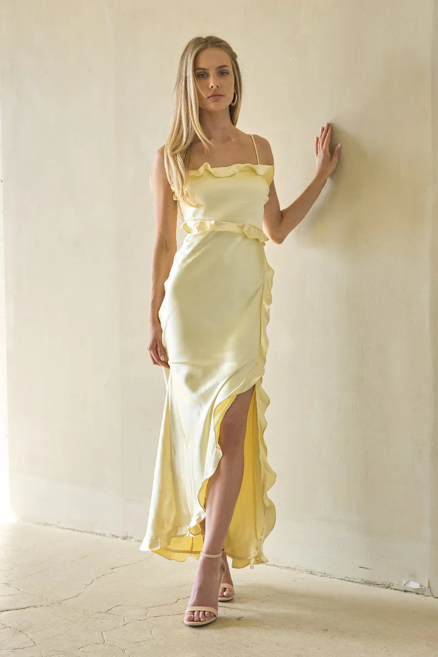 Adrianna-Satin-Ruffle-Maxi-Dress