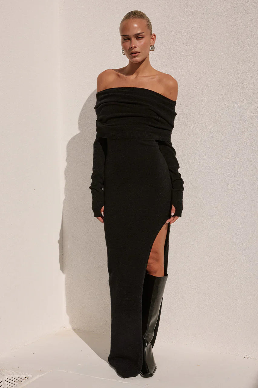 Barly-Off-Shoulder-Knit-Maxi-Dress-Black