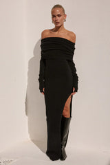 Barly-Off-Shoulder-Knit-Maxi-Dress-Black