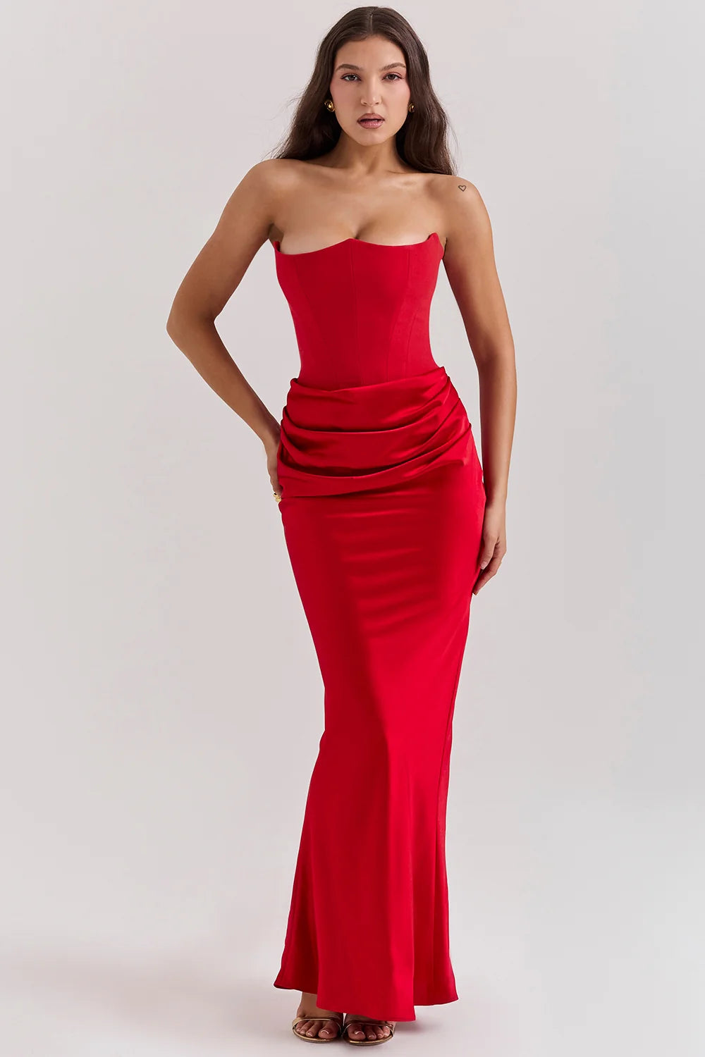 Scarlet Strapless Corset Maxi Dress 47253