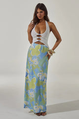 Keagan Cutout Knit Maxi Dress White Lana Green