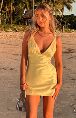 Daphne-Yellow-Satin-Mini-Dress