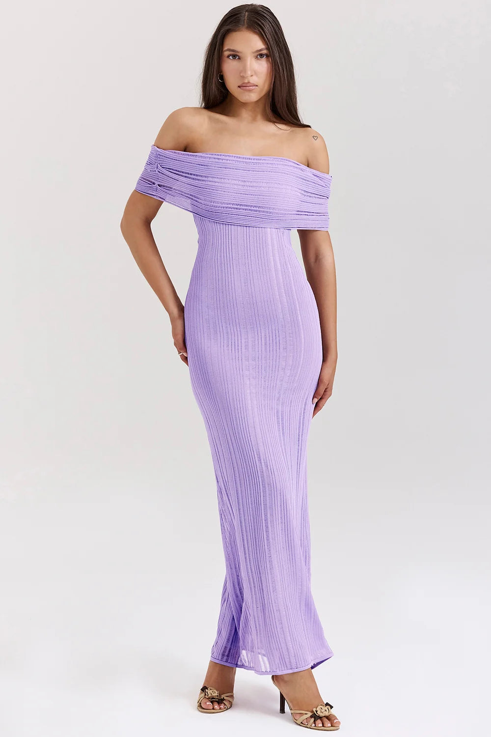 Orchid Ladder Knit Maxi Dress Sale
