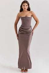 Smoke Strapless Corset Maxi Dress 47818