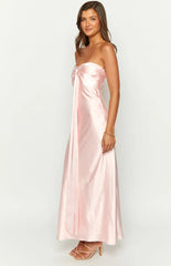 Ariella-Pink-Satin-Strapless-Maxi-Dress