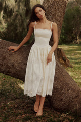 White-Custom-Lace-Cotton-Midi-Sundress