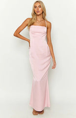 Party-Girl-Pink-Satin-Maxi-Dress