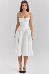 White Corset Midi Dress 36807