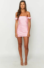 Silvia-Pink-Satin-Mini-Dress