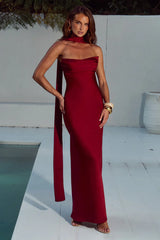 Madeleine Strapless Maxi Dress Cherry