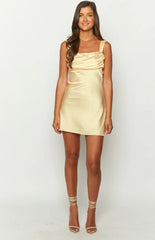 Lamira-Yellow-Satin-Mini-Dress
