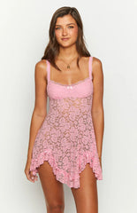 All-Mine-Pink-Lace-Mini-Dress