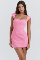 French Pink Corset Mini Dress