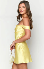 Zoella-Yellow-Off-The-Shoulder-Mini-Dress