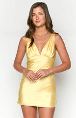 Daphne-Yellow-Satin-Mini-Dress